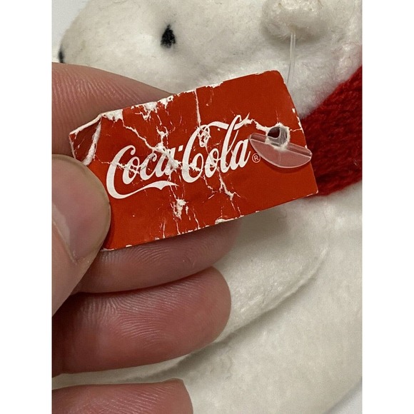 Coca-Cola White Polar Bear Red Scarf 4” Mini Plush Stuffed Animal Christmas 2021 - Picture 4 of 5